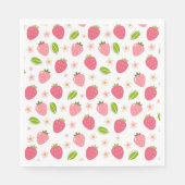 Süße Erdbeeren Rosa Mädchen Geburtstag Papier Serv Serviette (Vorderseite)