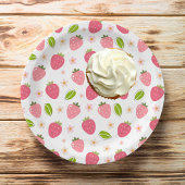Süße Erdbeeren Rosa Mädchen Geburtstagspapierplatt Pappteller