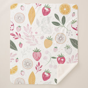 Süße Erdbeeren Sherpa-Decke – Mittelgroß Sherpadecke