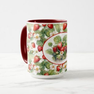 Süße Erdbeeren Wasserfarben Tasse