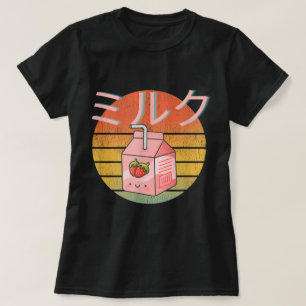 Süße Erdbeermilch Retro-Kunst T-Shirt