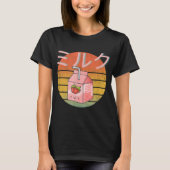 Süße Erdbeermilch Retro-Kunst T-Shirt (Vorderseite)