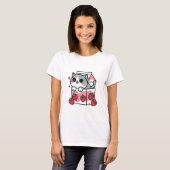 Süße Erdbeermilchkatze T-Shirt (Vorne ganz)
