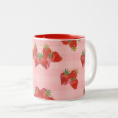 Süße Erdbeertasse 🍓 Zweifarbige Tasse (VorderseiteRechts)