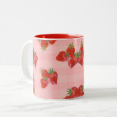 Süße Erdbeertasse 🍓 Zweifarbige Tasse (Vorderseite Links)