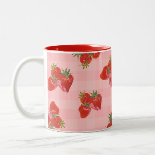 Süße Erdbeertasse 🍓 Zweifarbige Tasse (Links)