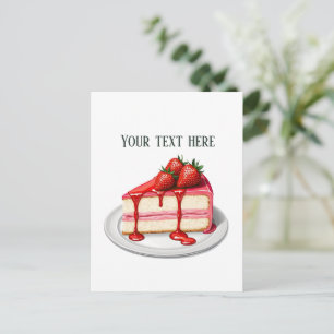 Süße Erdbeertorte Bäckerei anpassbar Postkarte