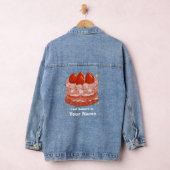 Süße Erdbeertorte Personalisierter Bäcker Custom Jeansjacke (Hangar)