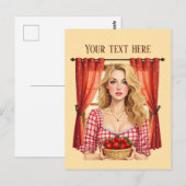 Süße Erdbeerverkäufer individuell anpassbar Postkarte (Vorne/Hinten)