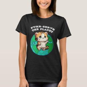 Süße Erde-Tag-Katze Schnurren Dienen dem Planeten T-Shirt