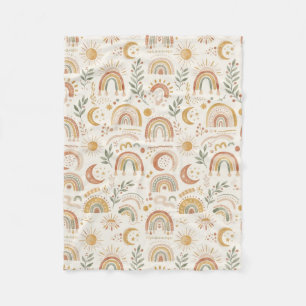 Süße Erdig Boho Regenbogen Personalisierte Baby Fl Fleecedecke