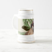 Süße Erdmännchen blühende Aloe-Wildtierkunst Bierglas (Vorderseite Links)