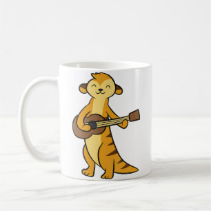 Süße Erdmännchen spielen Gitarre Musik Lustiges Er Kaffeetasse