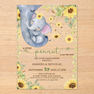 Süße Erdnuss Sonnenblume Baby Shower Acryleinladungen