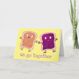 Süße Erdnussbutter-und-Jelly-Valentins-Cartoon Karte