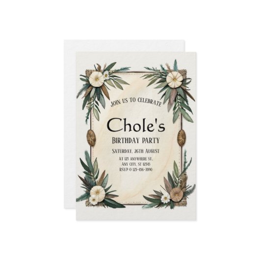 Süße Erinnerungen baumeln Einladung (Vorderseite/Rückseite Beispiel)