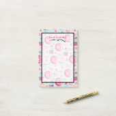 Süße Erinnerungen Donut Macaron und Cupcake Muster Post-it Klebezettel (Auf Schreibtisch)