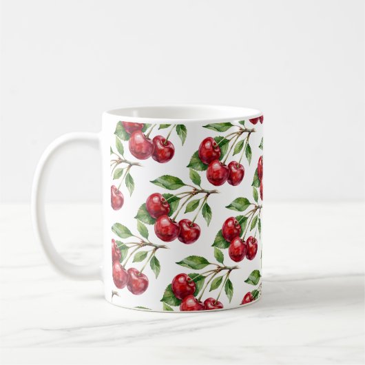 Süße Ernte Aquarell Kirschen Tasse (Links)