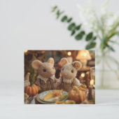 Süße Erntedank-Mäuse Postkarte (Stehend Vorderseite)