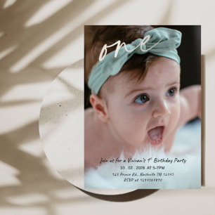 Süße erste Geburtstagsfeier - Baby Mädchen 1. Gebu Einladung
