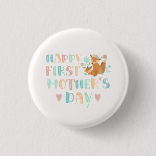 Süße erste Müttertag-Boho-Typografie Button