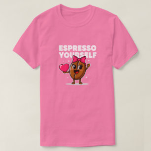 Süße Espresso-Dir-Selbst Kaffeebohne Kawaii Herz T-Shirt
