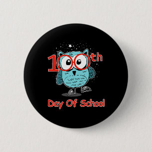 Süße Eule 100. Schultag 100 Tage intelligenter Tee Button
