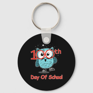 Süße Eule 100. Schultag 100 Tage intelligenter Tee Schlüsselanhänger