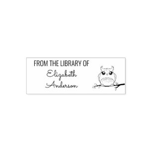 Süße Eule aus der Bibliothek von Custom Name Permastempel
