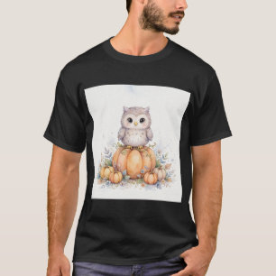 Süße Eule im Kürbisfeld Halloween T-Shirt