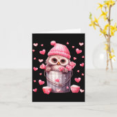 Süße Eule im Valentinskorb für Mädchen Frauen Nk R Karte (Gelbe Blume)