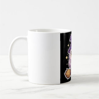 Süße Eule in Hexenhut Halloween Kaffeetasse