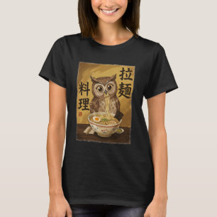 Süße Eule isst Ramen-Nudeln Lustiges Japan Kawaii T-Shirt