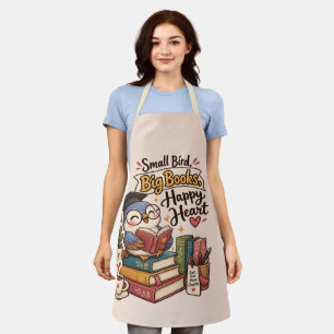 Süße Eule liest Bücher Illustration Planer Schürze