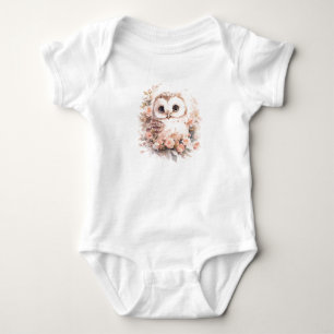 Süße Eule mit Blumen Baby-Body – Floral Baby Strampler