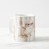 Süße Eule mit Brille Kaffeetasse (Vorderseite Links)