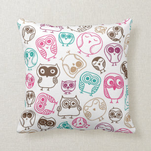 Süße Eule Retro-Muster Vögel Design Kissen