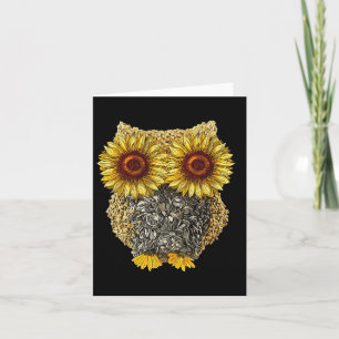 Süße Eule Sonnenblumenkern Hippie Sonnenblume Karte