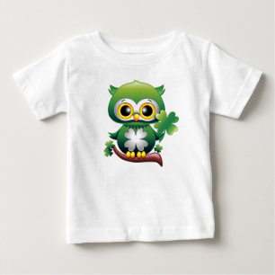 Süße Eule St. Patrick Cartoon Baby T-shirt