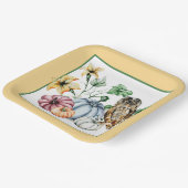Süße Eule und Herbstkürbisse Pappteller (Gewinkelt)