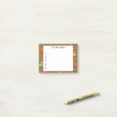Süße Eulen auf brauner Post-it-Notiz Post-it Klebezettel (Auf Schreibtisch)