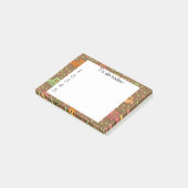 Süße Eulen auf brauner Post-it-Notiz Post-it Klebezettel (angewinkelt)
