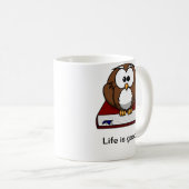 Süße Eulen-Buch-Tasse Kaffeetasse (VorderseiteRechts)