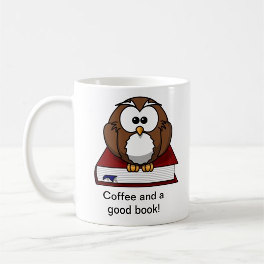 Süße Eulen-Buch-Tasse Kaffeetasse (Links)