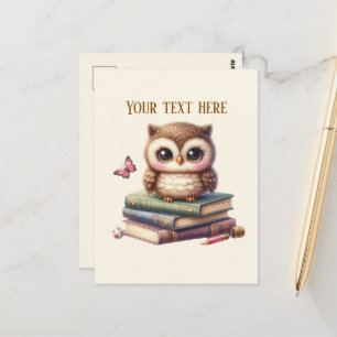 Süße Eulen Bücherliebhaber  Postkarte
