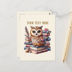 Süße Eulen Bücherliebhaber  Postkarte