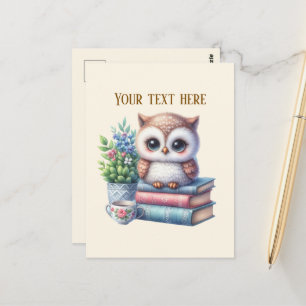 Süße Eulen Bücherliebhaber Postkarte