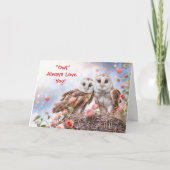 Süße Eulen Frohen Valentinstag Karte (Vorderseite)