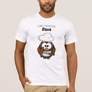 Süße Eulen Grillmaster Personalisiertes Herren T-S T-Shirt