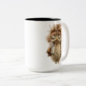 Süße Eulen-Illustration Tasse | Ansprechender Wald (VorderseiteRechts)